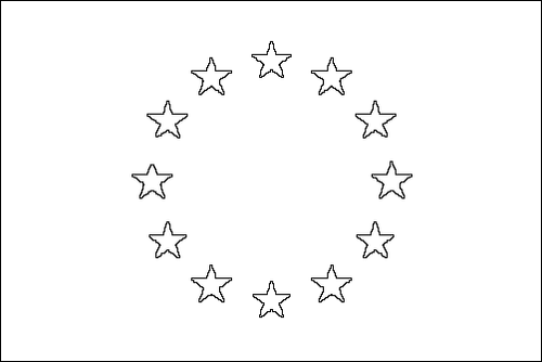 Kontur flagi do kolorowania: Unia Europejska (UE)