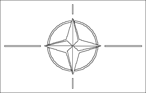Kontur flagi do kolorowania: NATO (Organizacja Traktatu Północnoatlantyckiego)