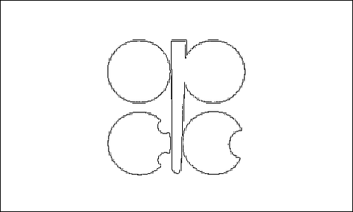 Kontur flagi do kolorowania: OPEC (Organizacja Krajów Eksportujących Ropę Naftową)