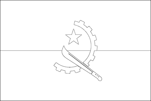 Kontur flagi do kolorowania: Angola