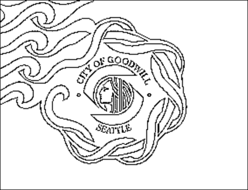 Kontur flagi do kolorowania: Seattle