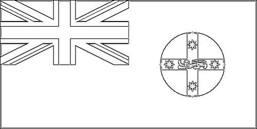 Kontur flagi do kolorowania: Nowa Południowa Walia (New South Wales)