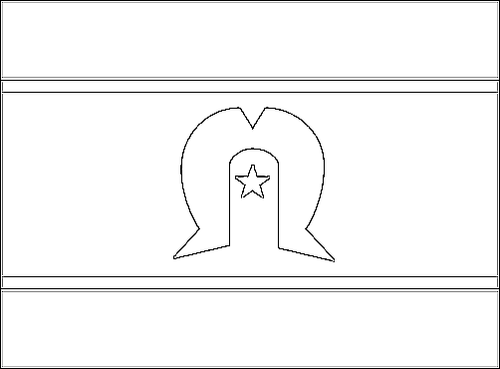 Kontur flagi do kolorowania: Cieśnina Torresa