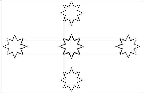 Kontur flagi do kolorowania: Eureka Stockade