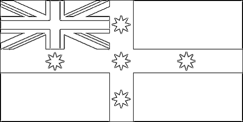 Kontur flagi do kolorowania: Flaga Nowej Południowej Walii (Federacja Australijska)