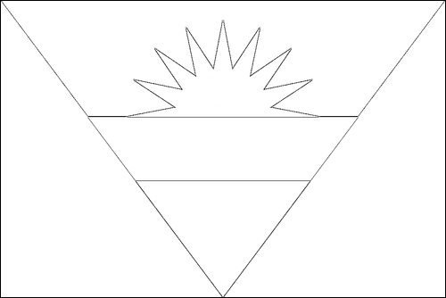 Kontur flagi do kolorowania: Antigua i Barbuda