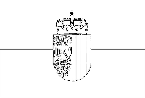 Kontur flagi do kolorowania: Górna Austria (flaga służbowa)