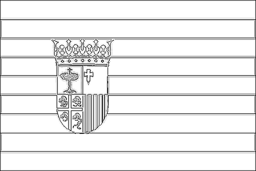 Kontur flagi do kolorowania: Aragon