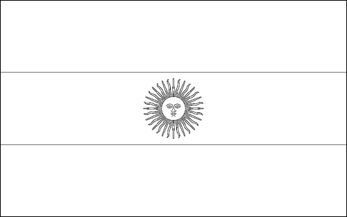 Kontur flagi do kolorowania: Argentyna