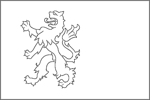 Kontur flagi do kolorowania: Holandia Południowa (Zuid-Holland)