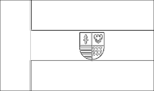 Kontur flagi do kolorowania: Święty Krzyż (Świętokrzyskie)