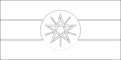 Kontur flagi do kolorowania: Etiopia