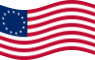 Falująca Betsy Ross (USA 1777-1795) flaga statyczna