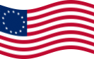 Falująca Betsy Ross (USA 1777-1795) flaga statyczna