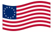 Animowana flaga Skonfederowane Stany Ameryki (Betsy Ross) (1776-1795)