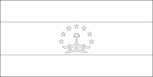 Kontur flagi do kolorowania: Tadżykistan