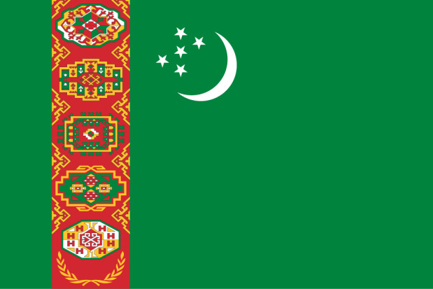 Flaga Turkmenistan