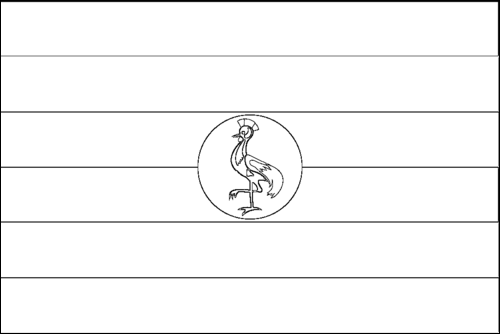 Kontur flagi do kolorowania: Uganda