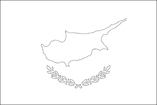 Kontur flagi do kolorowania: Cypr