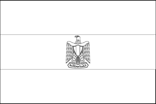 Kontur flagi do kolorowania: Egipt