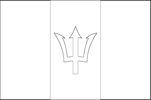 Kontur flagi do kolorowania: Barbados