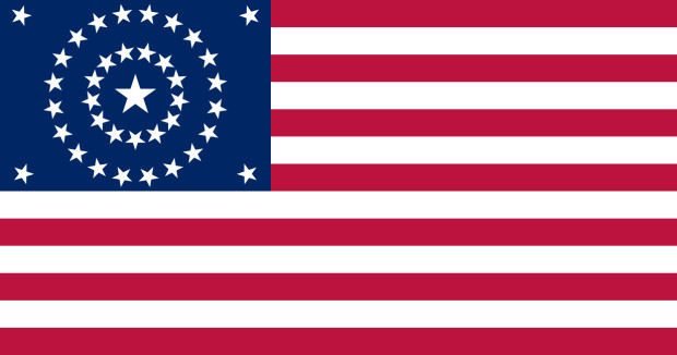 Flaga USA 38 gwiazd (1877 - 1890)