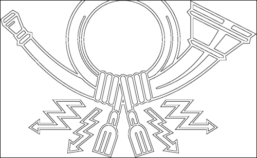 Kontur flagi do kolorowania: Deutsche Bundespost (flaga służbowa w latach 1950-1994)