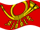 Falująca Deutsche Bundespost (flaga służbowa w latach 1950-1994) flaga statyczna
