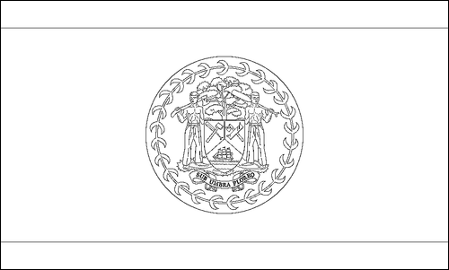 Kontur flagi do kolorowania: Belize